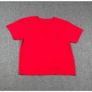 Polo Ralph Lauren Short Sleeve T Shirt Men's XL Red Front Pocket Crewneck Casual